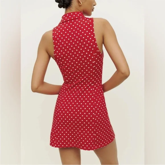 COPY - NWT Reformation tennis Leslie Ecomove Zip Front Active Dress Red Polka D… - Picture 2 of 4
